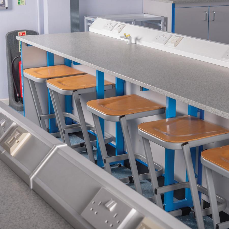 Alpha® Stactek Stools stored under counter Lifestyle Image