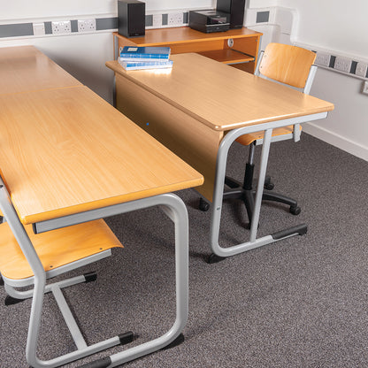 Alpha® Teachers Cantilever Desk and Alpha Swivel Chair with Alpha® Cantilever Desk and Chair Lifestyle Image