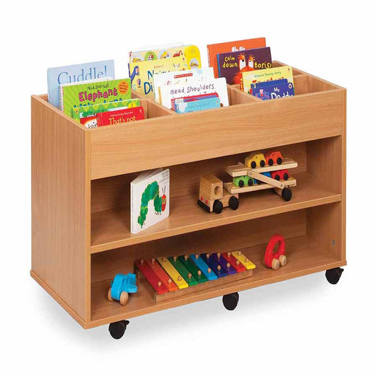 Bubblegum Double Sided 6 Bay Kinderbox with 1 Fixed Shelf each side
