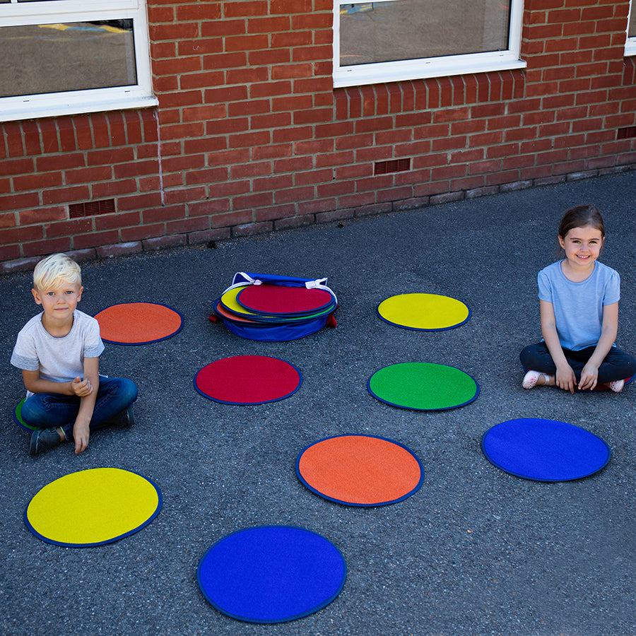 Rainbow™ Circle Outdoor Mats with Free holdall Set of 30