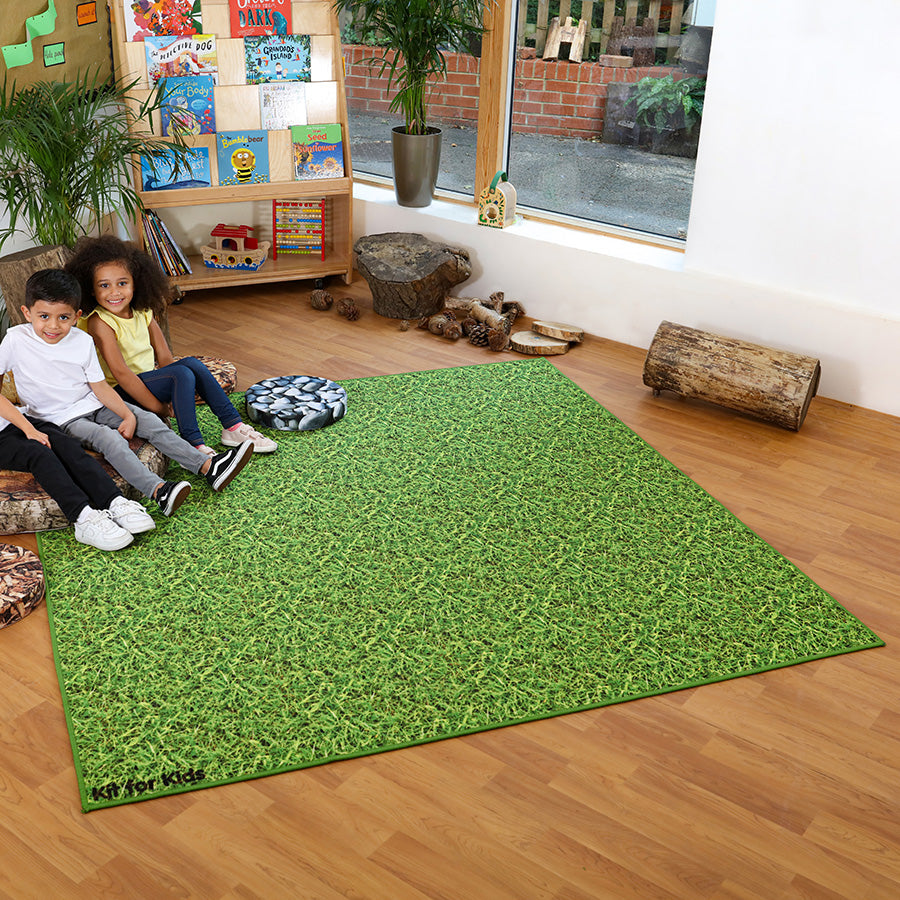 Natural World™ Grass and Lily Pads Double Sided Carpet 2x2m