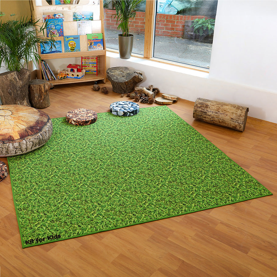 Natural World™ Grass and Lily Pads Double Sided Carpet 2x2m