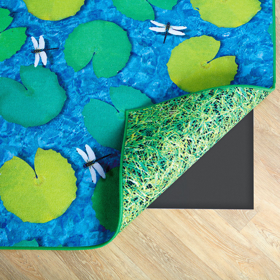 Natural World™ Grass and Lily Pads Double Sided Carpet 2x2m