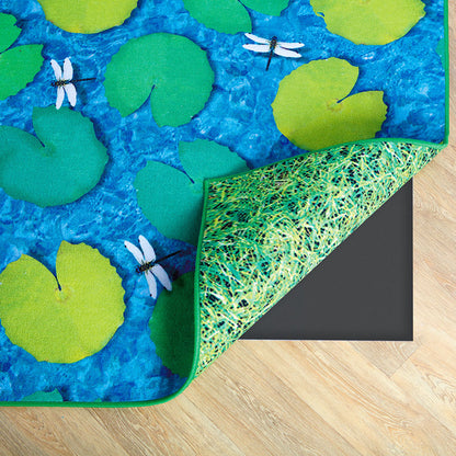 Natural World™ Grass and Lily Pads Double Sided Carpet 2x2m