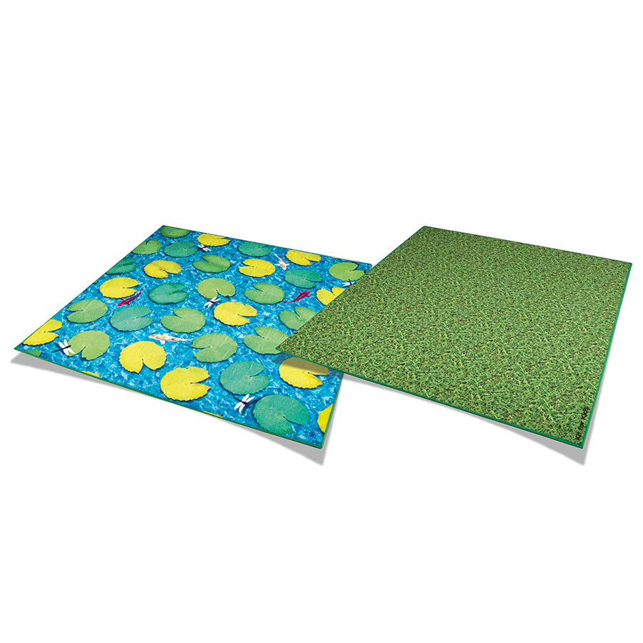 Natural World™ Grass and Lily Pads Double Sided Carpet 2x2m