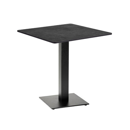 Boston Square table with a 800x800mm Extrema Laminate Metallic Anthracite table top and a modern matt black table base