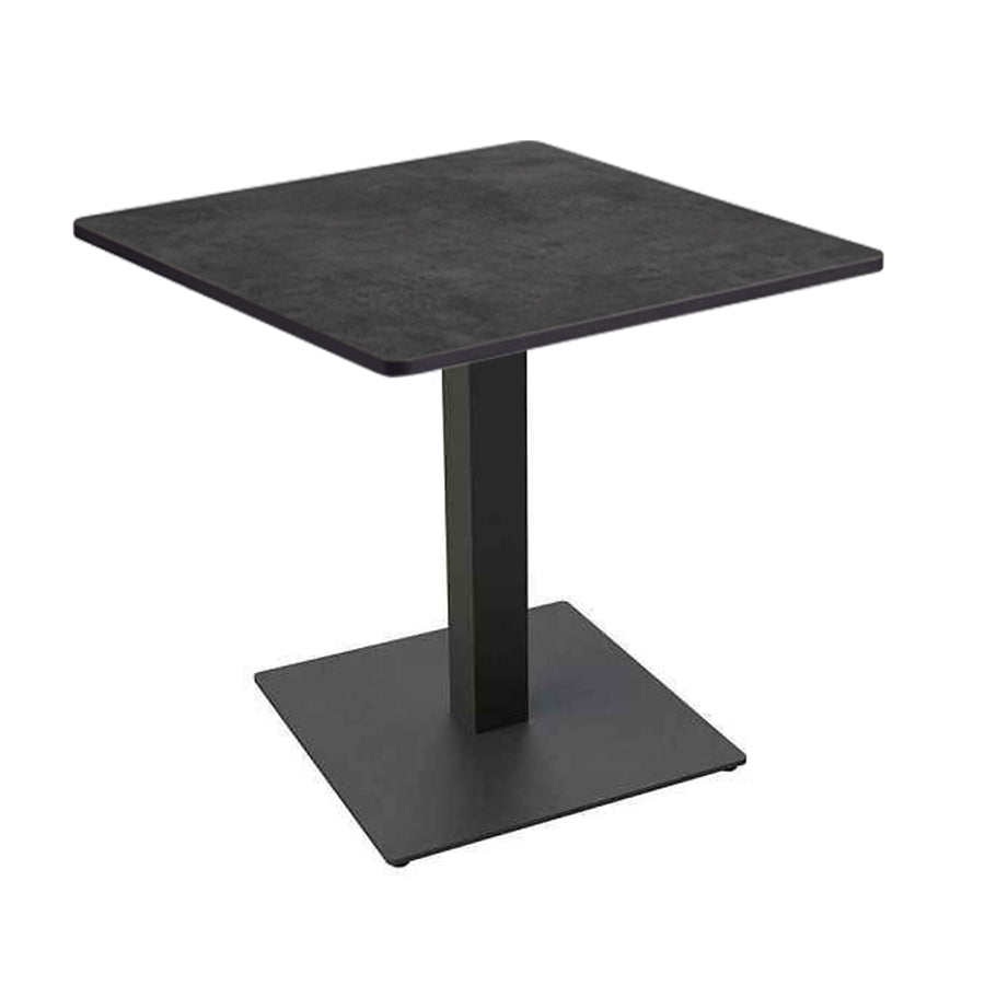Boston Square table with a 700x700mm Extrema Laminate Metallic Anthracite table top and a modern matt black table base