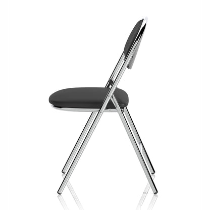 Milan High Back Black Vinyl Chrome Frame Folding Visitor Chair