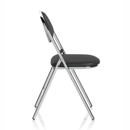 Milan High Back Black Vinyl Chrome Frame Folding Visitor Chair