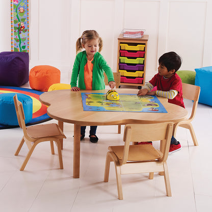 Bergen Beech Flower Shaped Table & 4 Heritage Beech Chairs early Years Children's furniture Lifestyle Image
