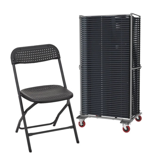 BigClassic x50 Folding Chairs & Trolley Bundle