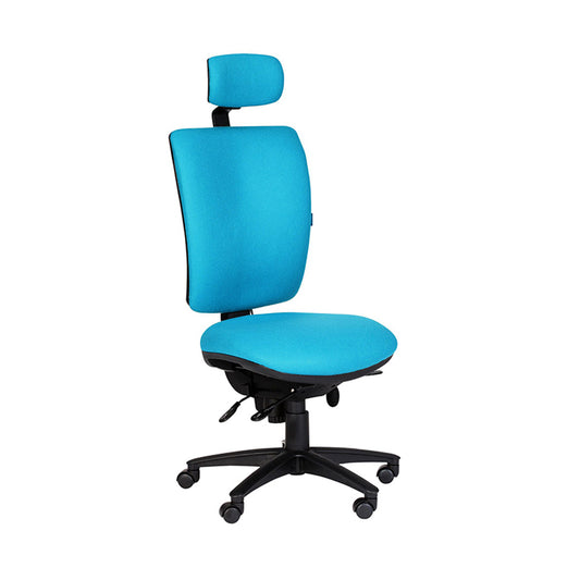 Ergonomic 24hr Task Chair No Arms with Head Rest