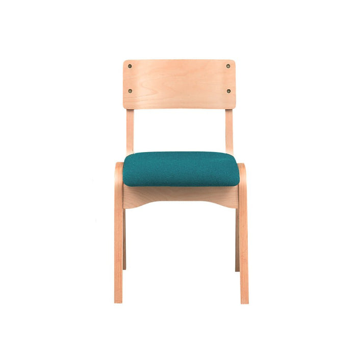 Heritage Beech Stacking Chair Upholstered Seat