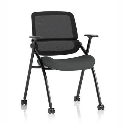 Capra Mesh Back Folding Office Training Chair in Bespoke Quest Mussel Colour
