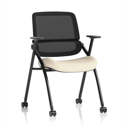 Capra Mesh Back Folding Office Training Chair in Bespoke Quest Salt Colour