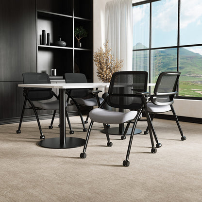 Capra Mesh Back Folding Office Training Chair in Bespoke Quest Shell Colour Lifestyle Image