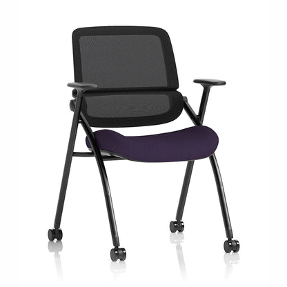Capra Mesh Back Folding Office Training Chair in Bespoke Tansy Purple Colour