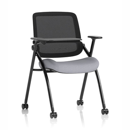 Capra Mesh Back Folding Office Training Chair with Writing Tablet in Bespoke Quest Shell Colour
