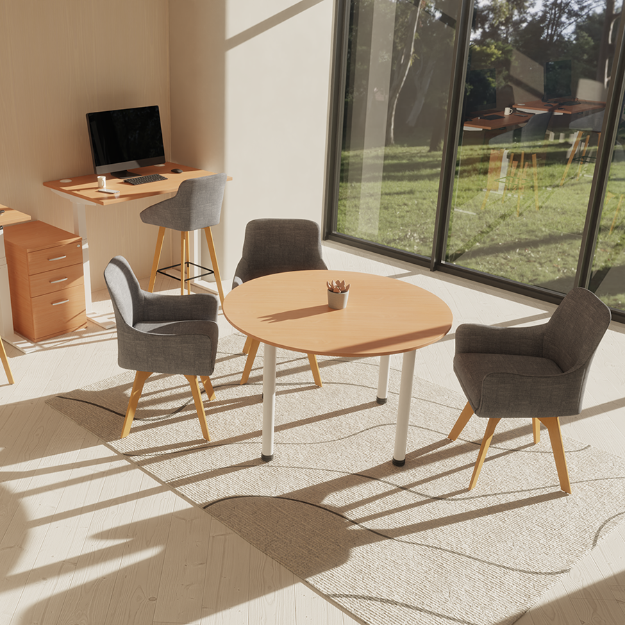 Impulse Round Table With Post Leg