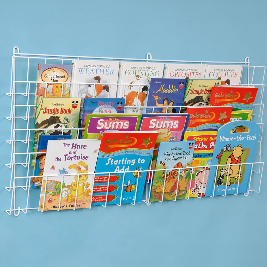Cicada Horizontal Wall Mounted Book Rack - 6 Shallow Shelves JR32435 1