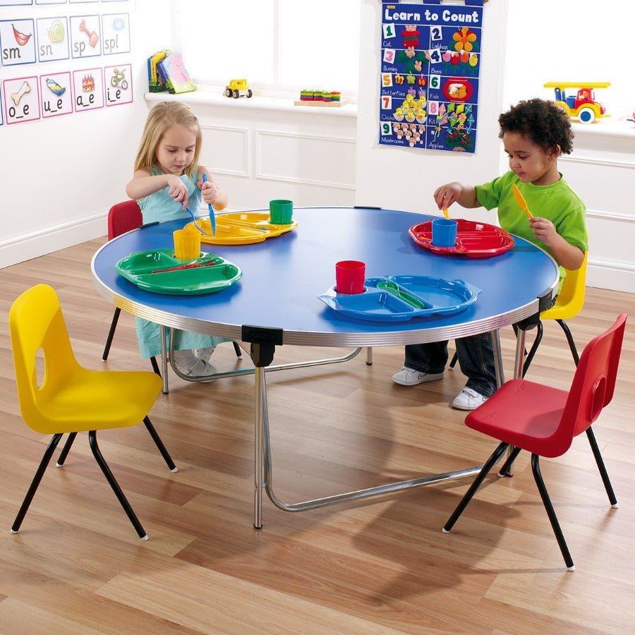 Contour 25 Round Folding Table dia.1220mm Azure Lifestyle Image
