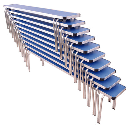 Contour 25 Stacking Bench W1830mm GP44 Azure Stacked