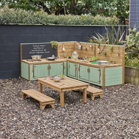 Cosy Country Green Corner Kitchen Outdoor Children's Kitchen 34198