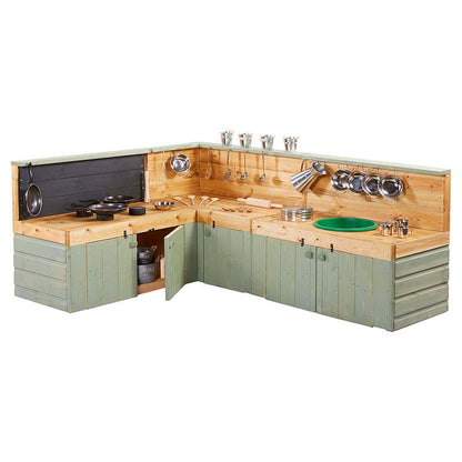 Cosy Country Green Corner Mud Kitchen - Worktop (H)48cm 34198-1