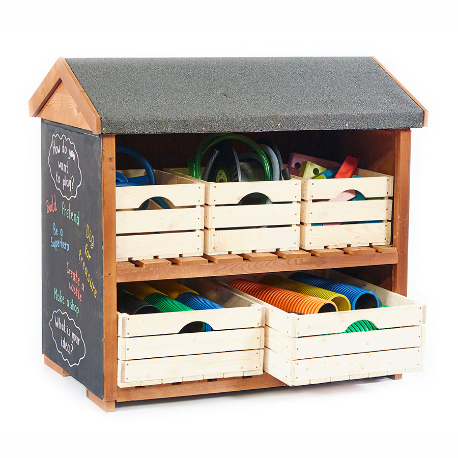 Cosy Ephgraves Outdoor Shelving With Wooden Crates 32416-1 1