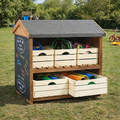 Cosy Ephgraves Outdoor Shelving With Wooden Crates 32416-1 2