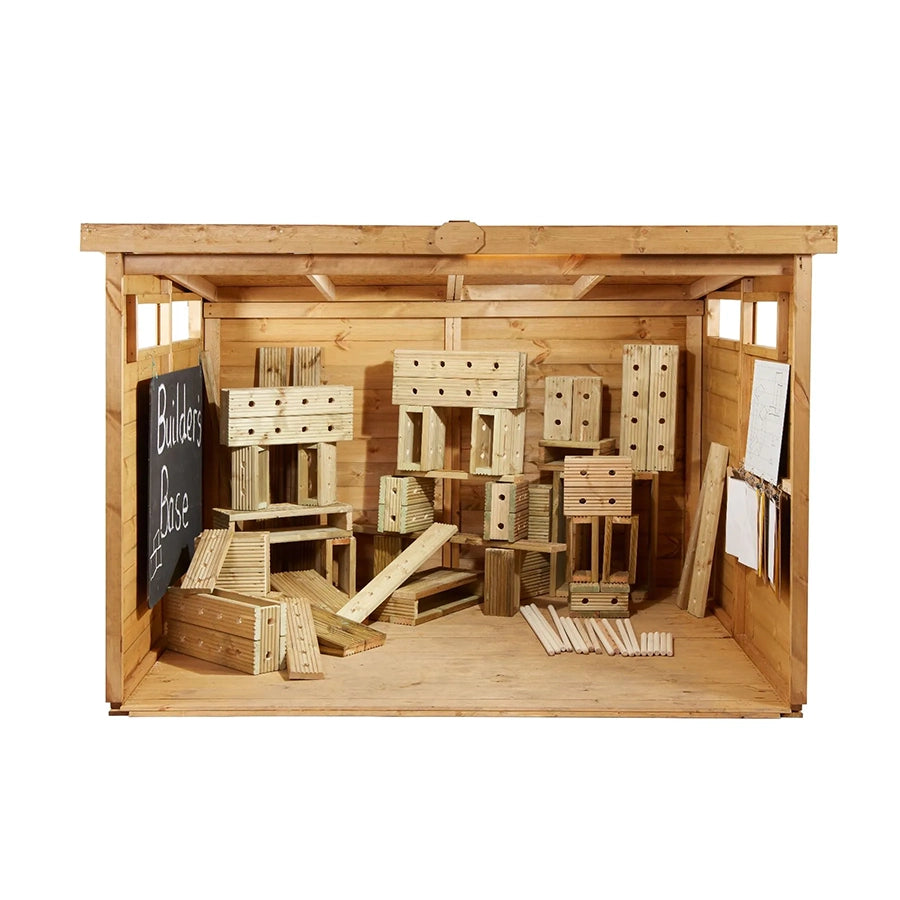 Cosy Makerspace Construction Cabin 33605 & Imagineering Wooden Blocks - 50 Piece Set 34727 1