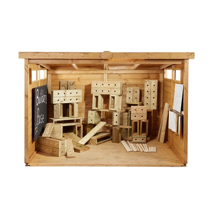 Cosy Makerspace Construction Cabin 33605 & Imagineering Wooden Blocks - 50 Piece Set 34727 1