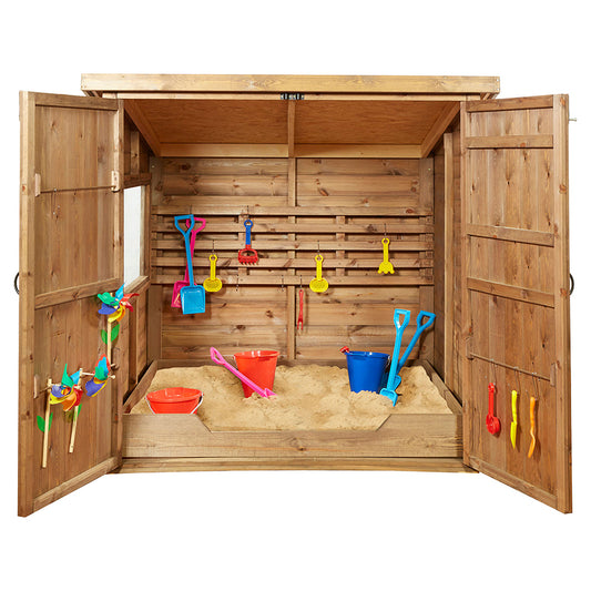 Cosy Wooden Sheltered Sandpit - (W)1.6m 29824-1