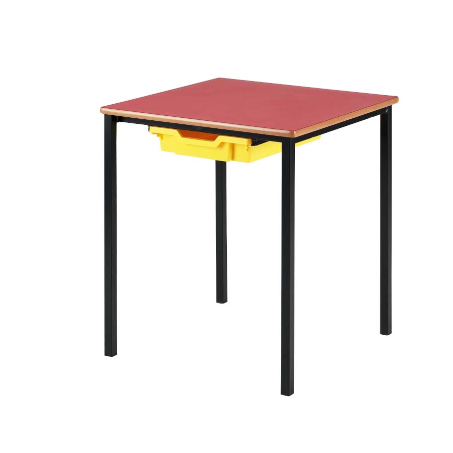 Morleys Fully Welded Classroom Table 600x600 Square MDF Edge with Tray