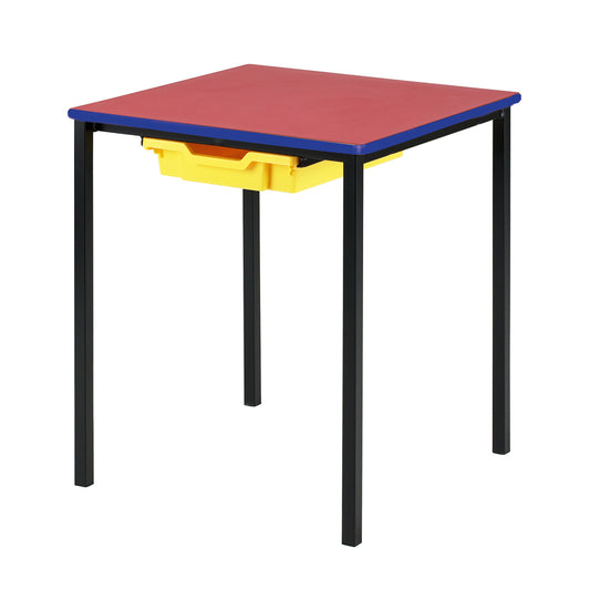 Morleys Fully Welded Classroom Table 600x600 Square Cast PU Edge with Tray