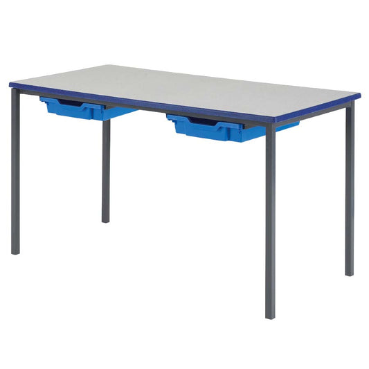 Morleys Fully Welded Classroom Table 1100x550 Square Spray PU Edge with Tray