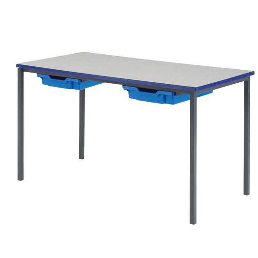 Morleys Fully Welded Classroom Table 1200x600 Square Spray PU Edge with Tray