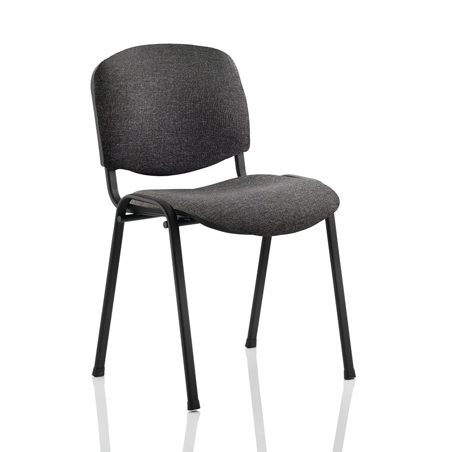 Dynamic ISO Stacking Visitor/Conference Chair BR000059 Black Frame with Charcoal Fabric Seat and Back