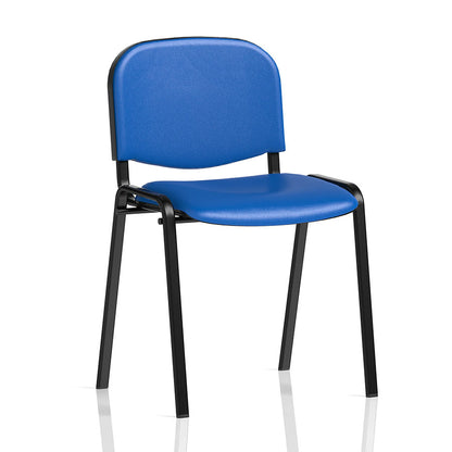 Dynamic ISO Stacking Visitor/Conference Chair BR000063 Black Frame with Blue Vinyl Seat and Back
