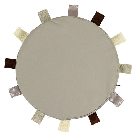 Eden Learning Sensory Touch Tags Foam Carry Cushion Touch Tags Round Carry Cushion Natural ED1TAGCCSH 97955 1