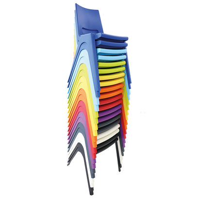 En One Chair One Piece Poly All Colours Stacked
