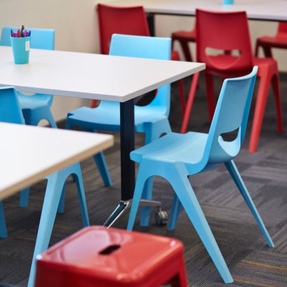 En One Chair One Piece Poly Sky Blue and Red Lifestyle Image 1