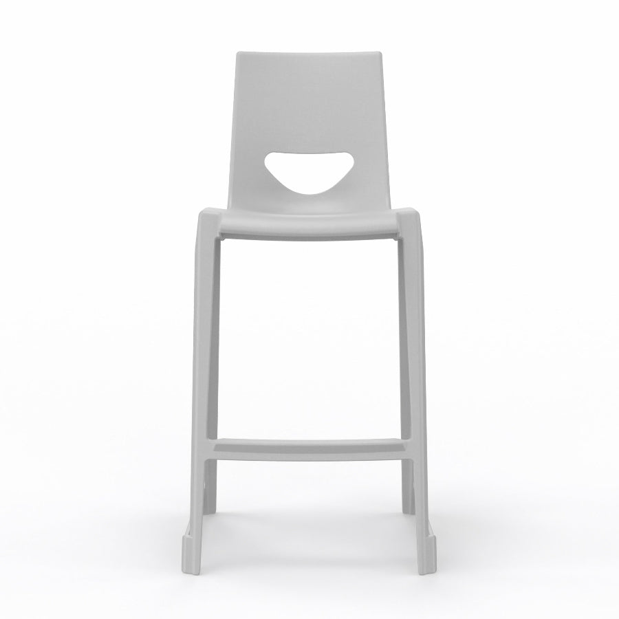 En One High Chair Poly Cool Grey Front View