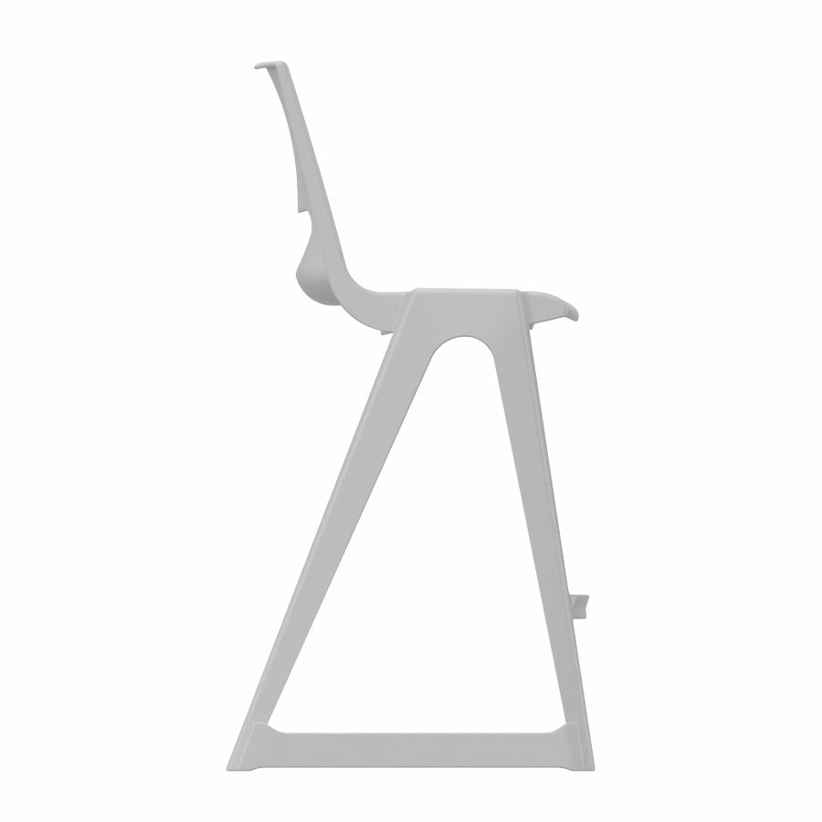 En One High Chair Poly Cool Grey Side View
