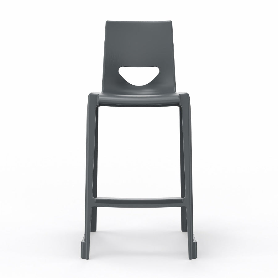 En One High Chair Poly Night Grey Front View