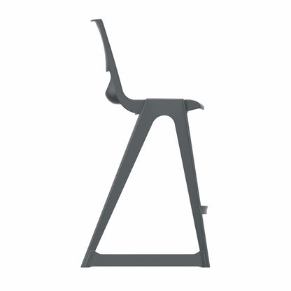 En One High Chair Poly Night Grey Side View
