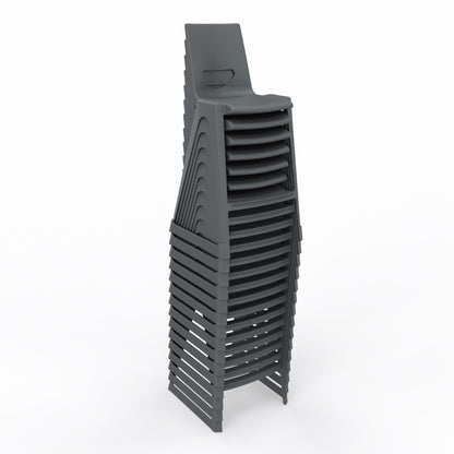 En One High Chair Poly Night Grey Stacked