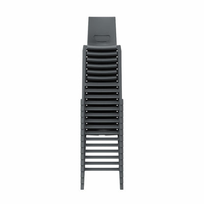 En One High Chair Poly Night Grey Stacked Front View