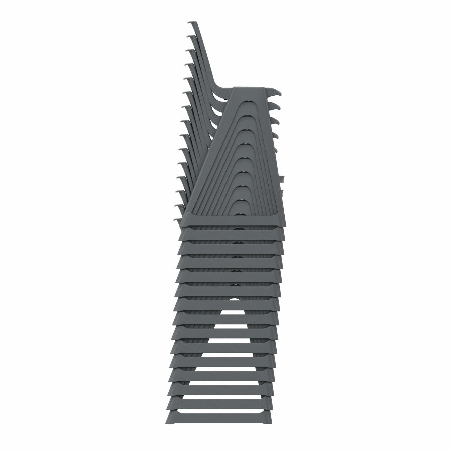 En One High Chair Poly Night Grey Stacked Side View