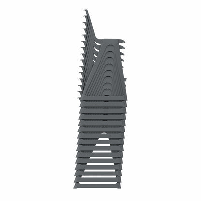 En One High Chair Poly Night Grey Stacked Side View